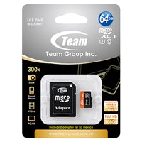 Team 64GB Micro SDXC UHS-1 Class 10 Flash Card with Adapter Team 64GB Micro SDXC UHS-1 Class 10 Flash Card with Adapter